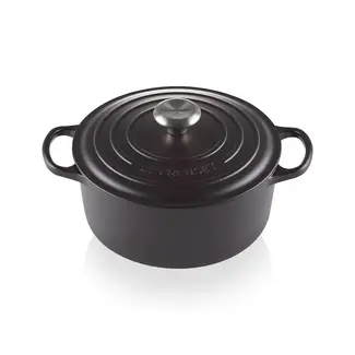 Le Creuset Braadpan Signature rond Mat Zwart