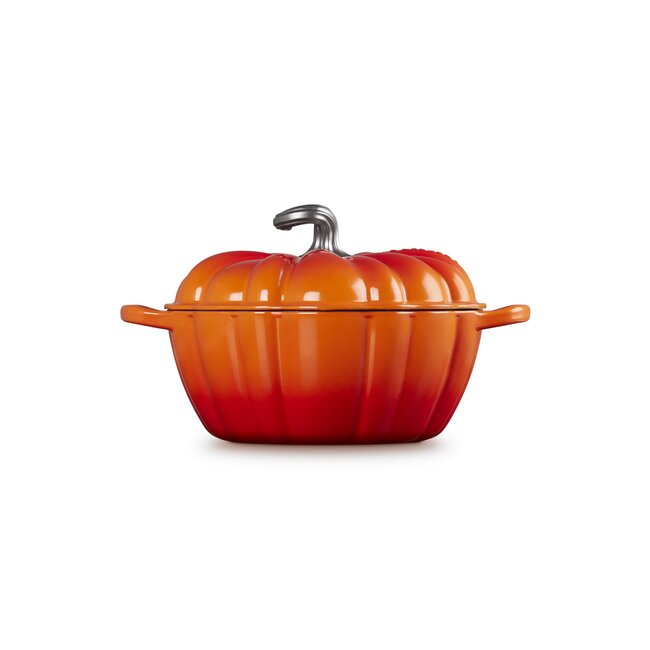 Le Creuset Signature braadpan in pompoenvorm van geëmailleerd gietijzer