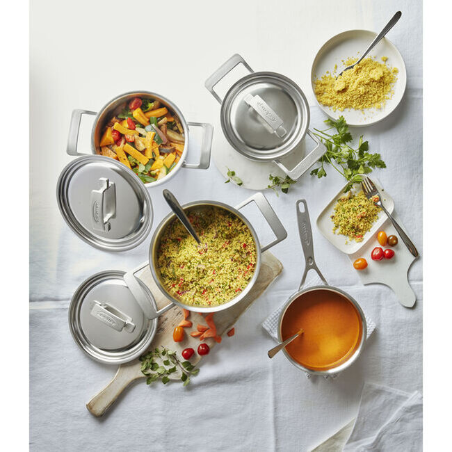 Demeyere Industry 5 Pannenset 4-delig met 5-lagen en Silvinox