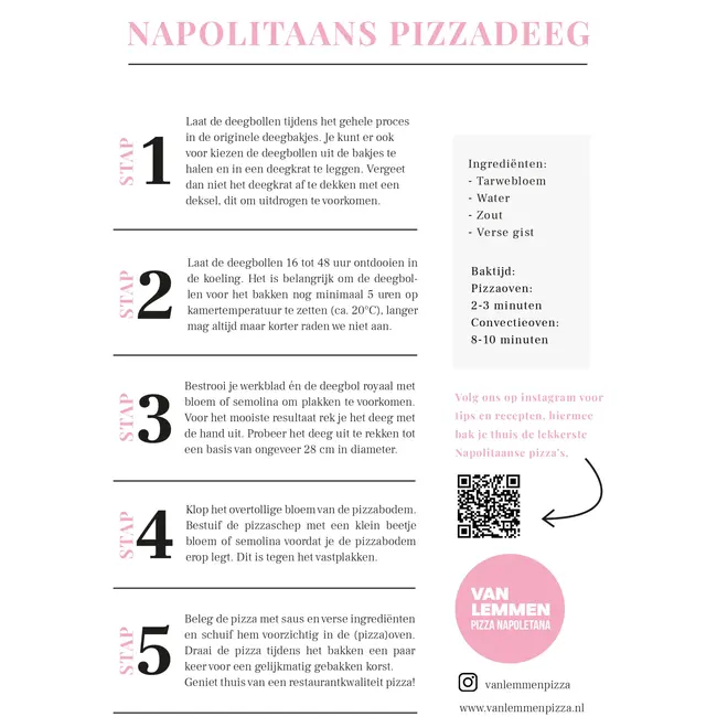 Napolitaanse Pizzadeegbol 240gr – 30 uur Gerijptn