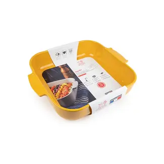 Peugeot Appolia Vierkante keramische ovenschaal Geel