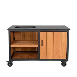 Fraaii Buitenkeukens Tafel Bamboo Teak Olie met dekton blad