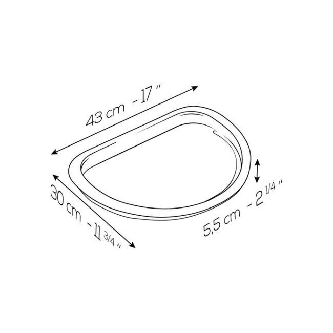 Peugeot Grill to Table plancha halve maan 43 cm zwart – keramische BBQ grillplaat tot 400°C