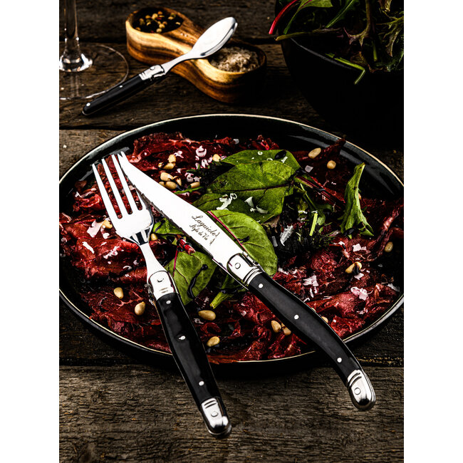 Laguiole Style de Vie Premium Line Vorken zwart – luxe vorken bij de steakmessen set