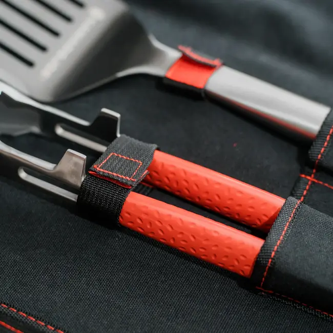Kamado Joe BBQ gereedschapset 3-delig met draagtas – spatel, tang en grillborstel set