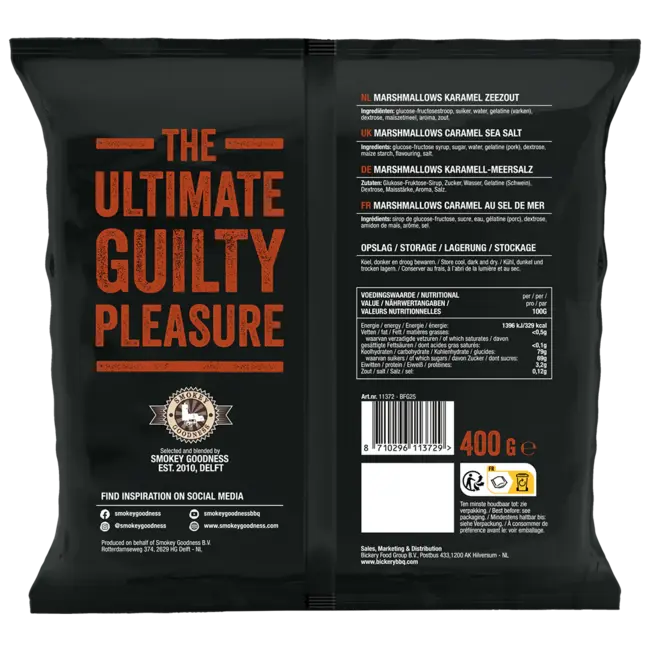 Smokey Goodness XXL Marshmallows Salted Caramel 400g – Perfect voor kampvuur, BBQ en s’mores