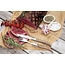 Laguiole Style de Vie Steakvorken met olijfhouten handgreep in luxe 6-delige bestekset voor steak en grillgerechten