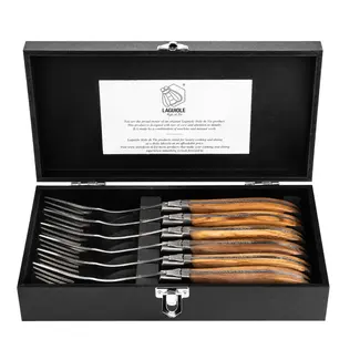 Laguiole Style de Vie Luxury Line 6-delige Vorken Olijfhout