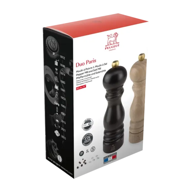 Peugeot Paris Chocolade & Naturel Peper- en Zoutmolen Set 20 cm - U-select