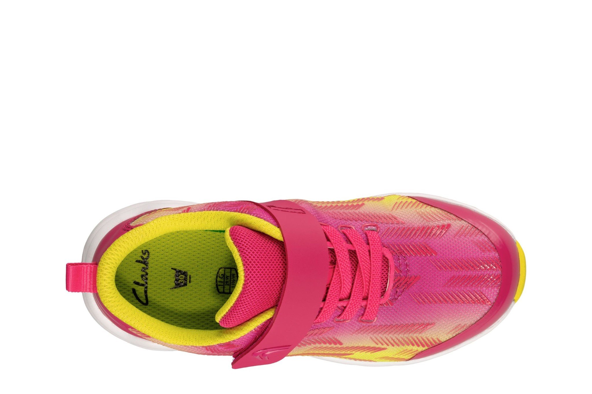 Clarks Aeon Pace Pink Lime Junior