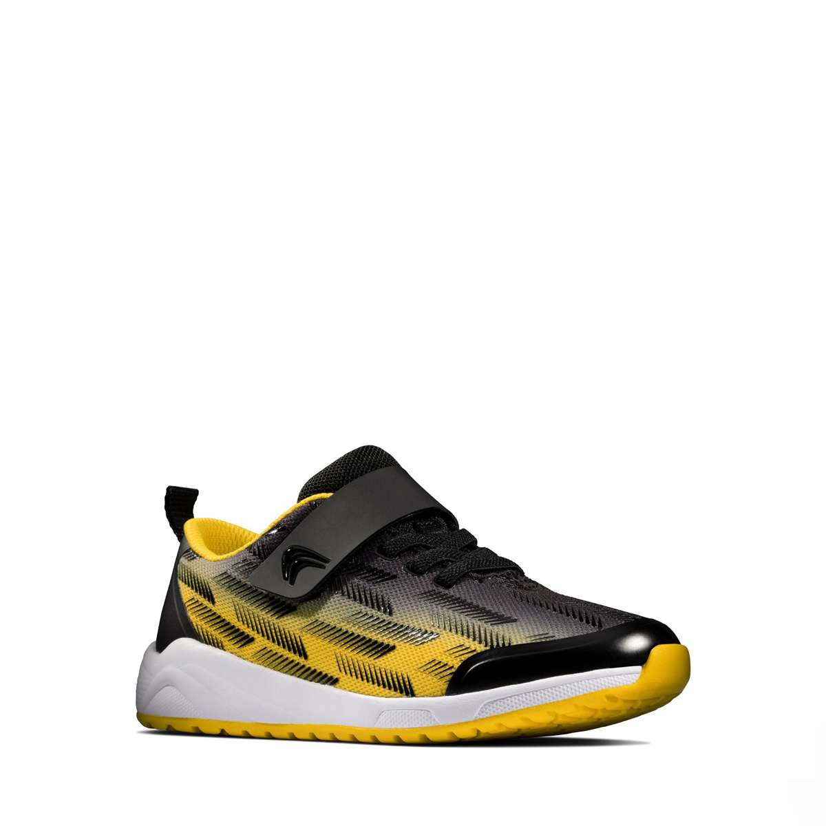 clarks childrens black trainers