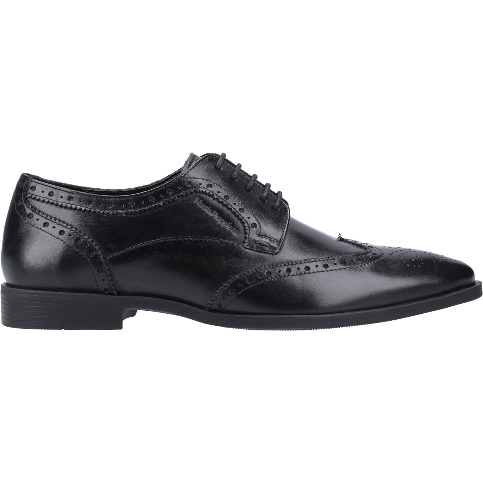 Hush Puppies Brace Brogue Black Leather