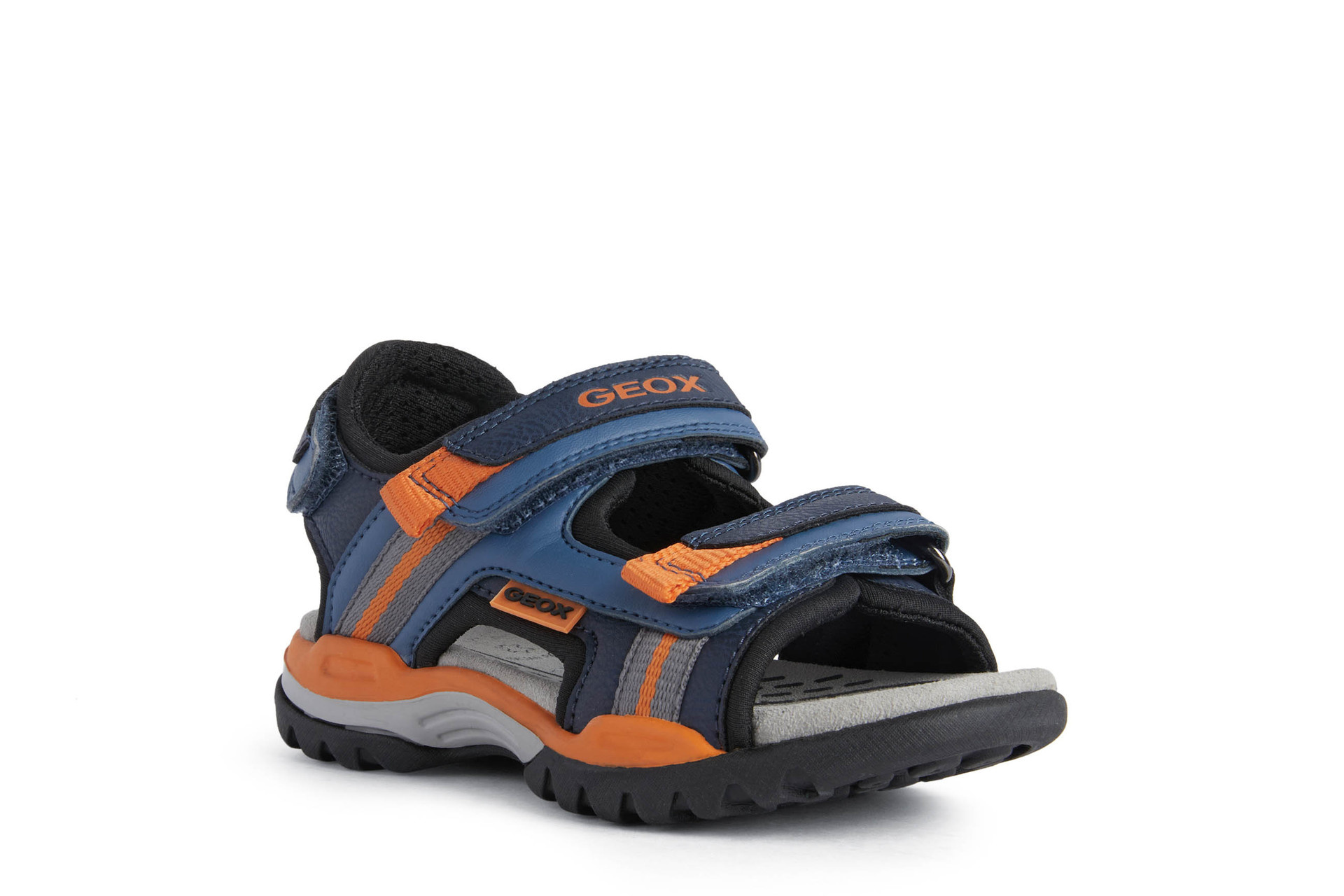 Geox Boys Borealis Dark Blue/Orange Sandals - Shoes for Children