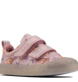 Clarks Foxing Print Pink Canvas