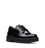 Clarks Prague Lace Junior Black Patent