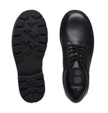 Clarks Prague Lace Black Leather Junior