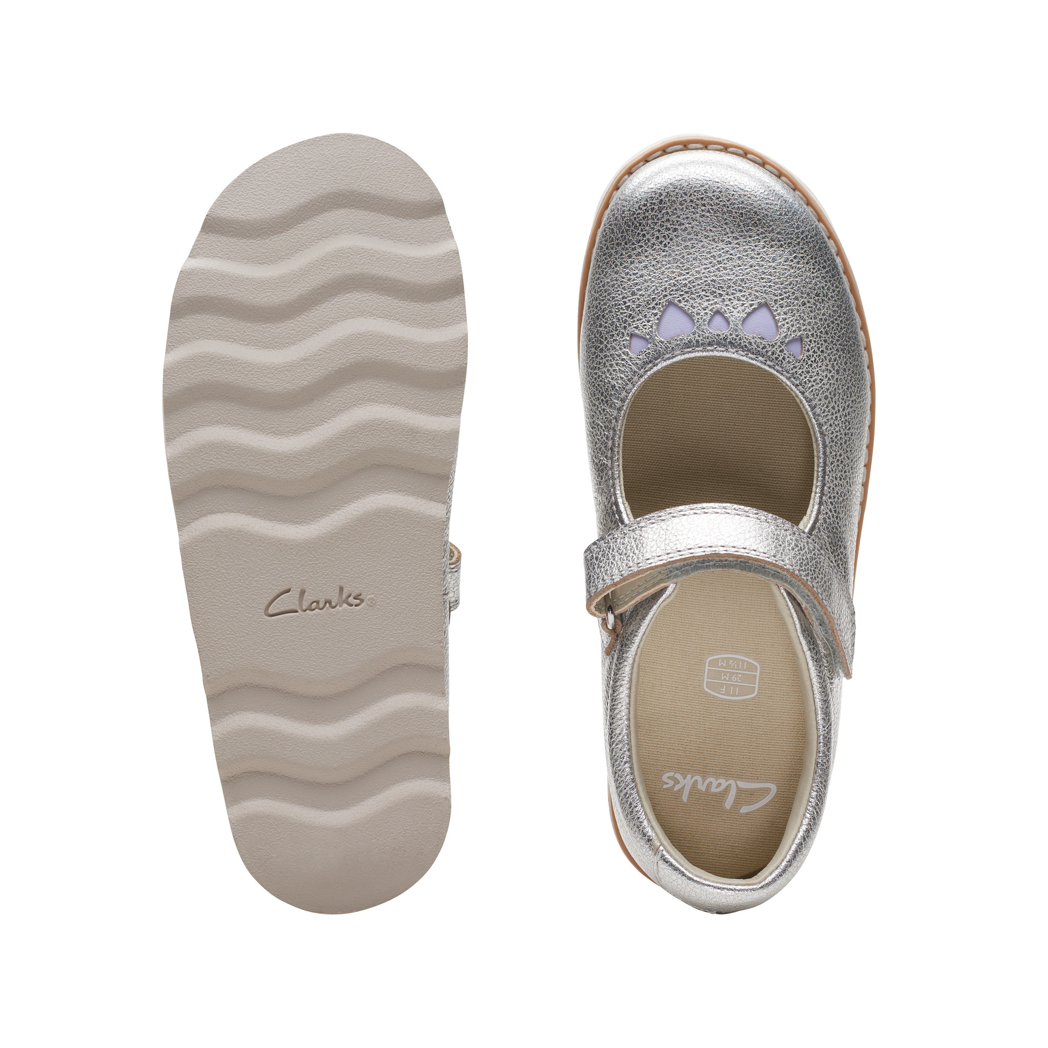 Clarks Crown Jane Metallic Junior