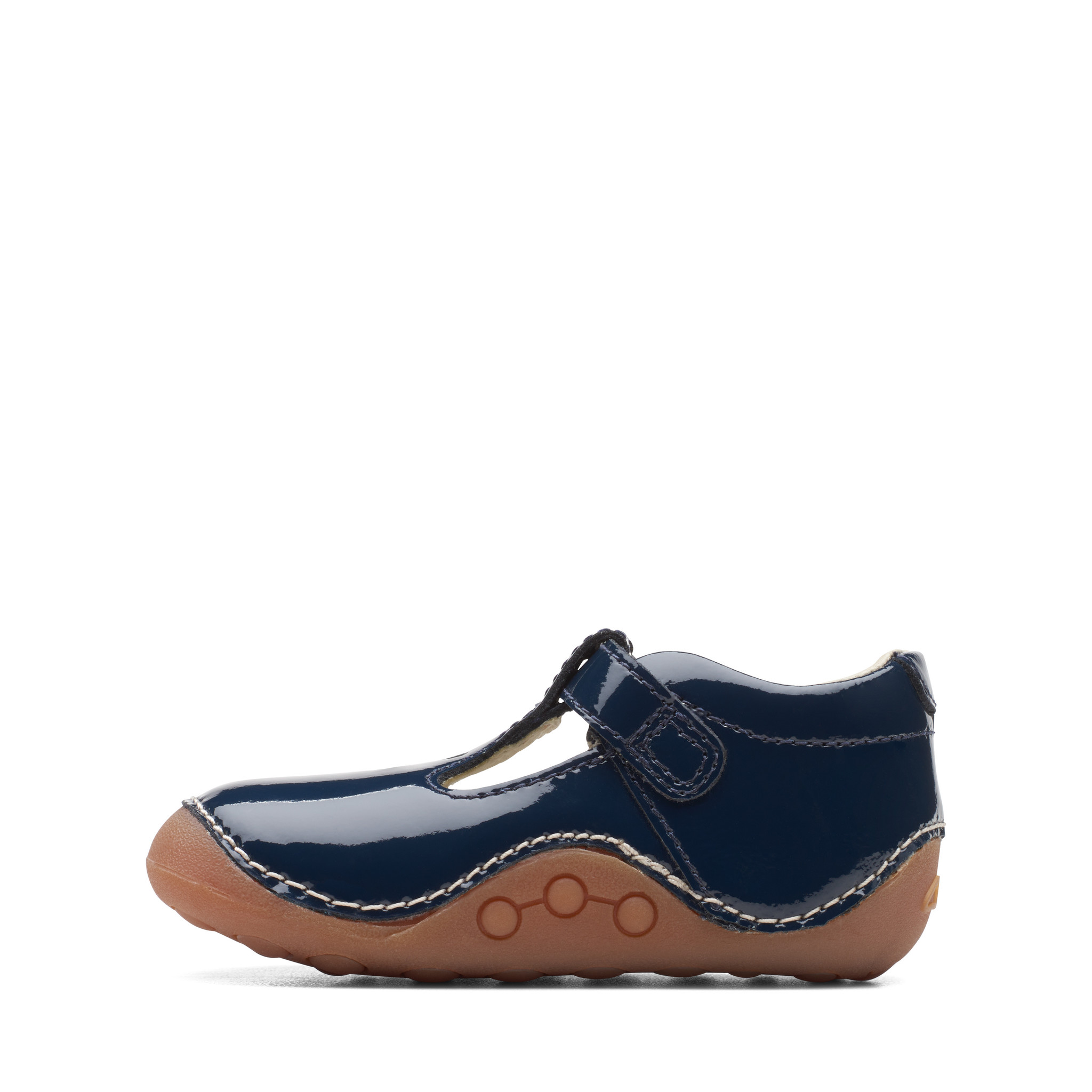 Clarks Tiny Beat Navy Patent Infant