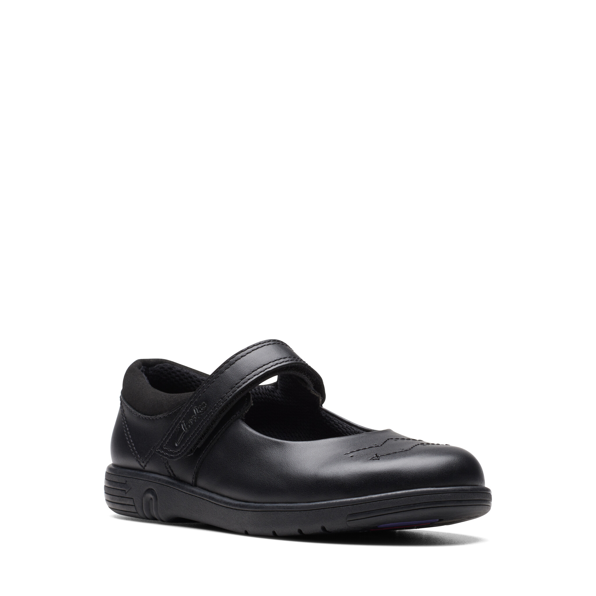 Clarks Jazzy Jig Black Leather Infant