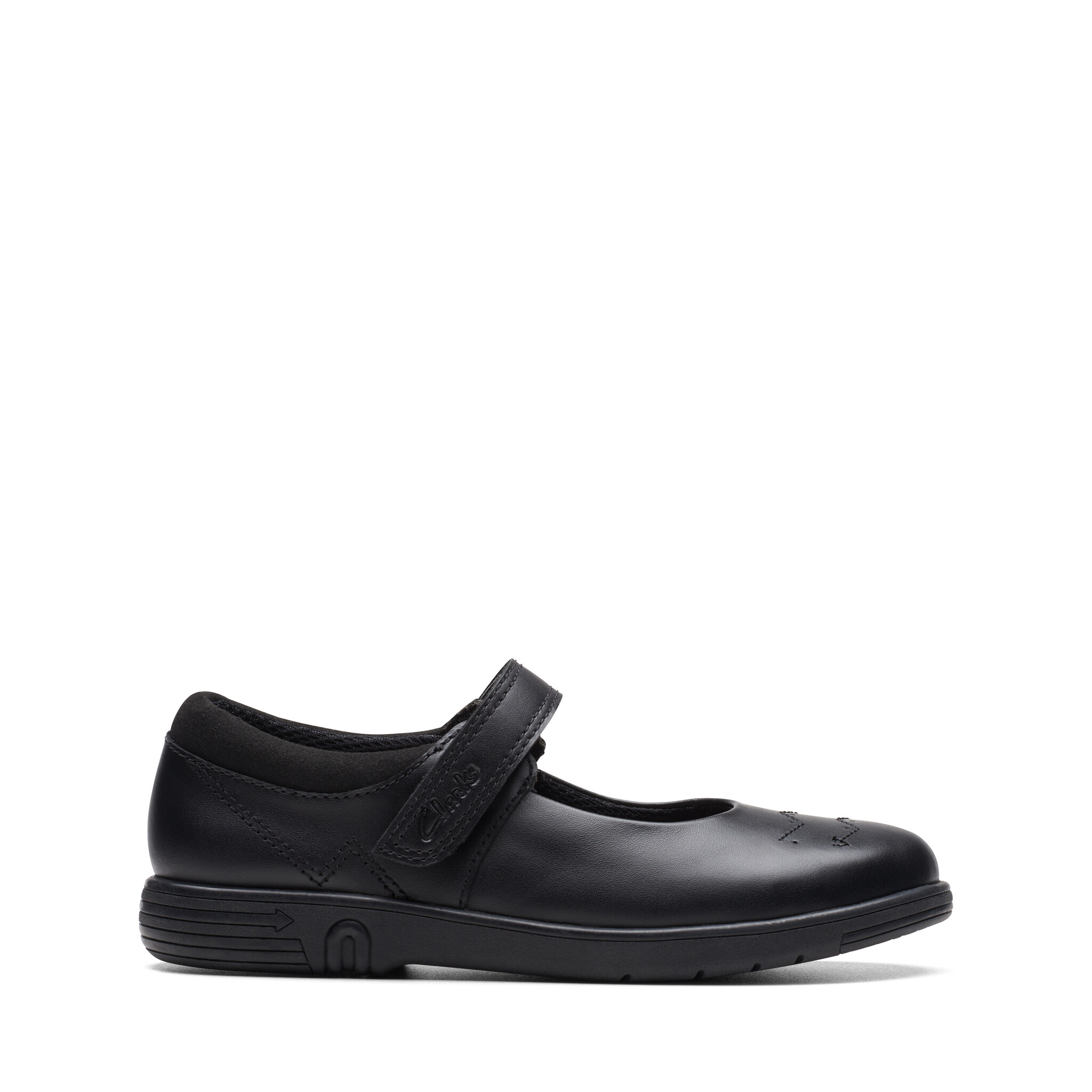 Clarks Jazzy Jig Black Leather Junior