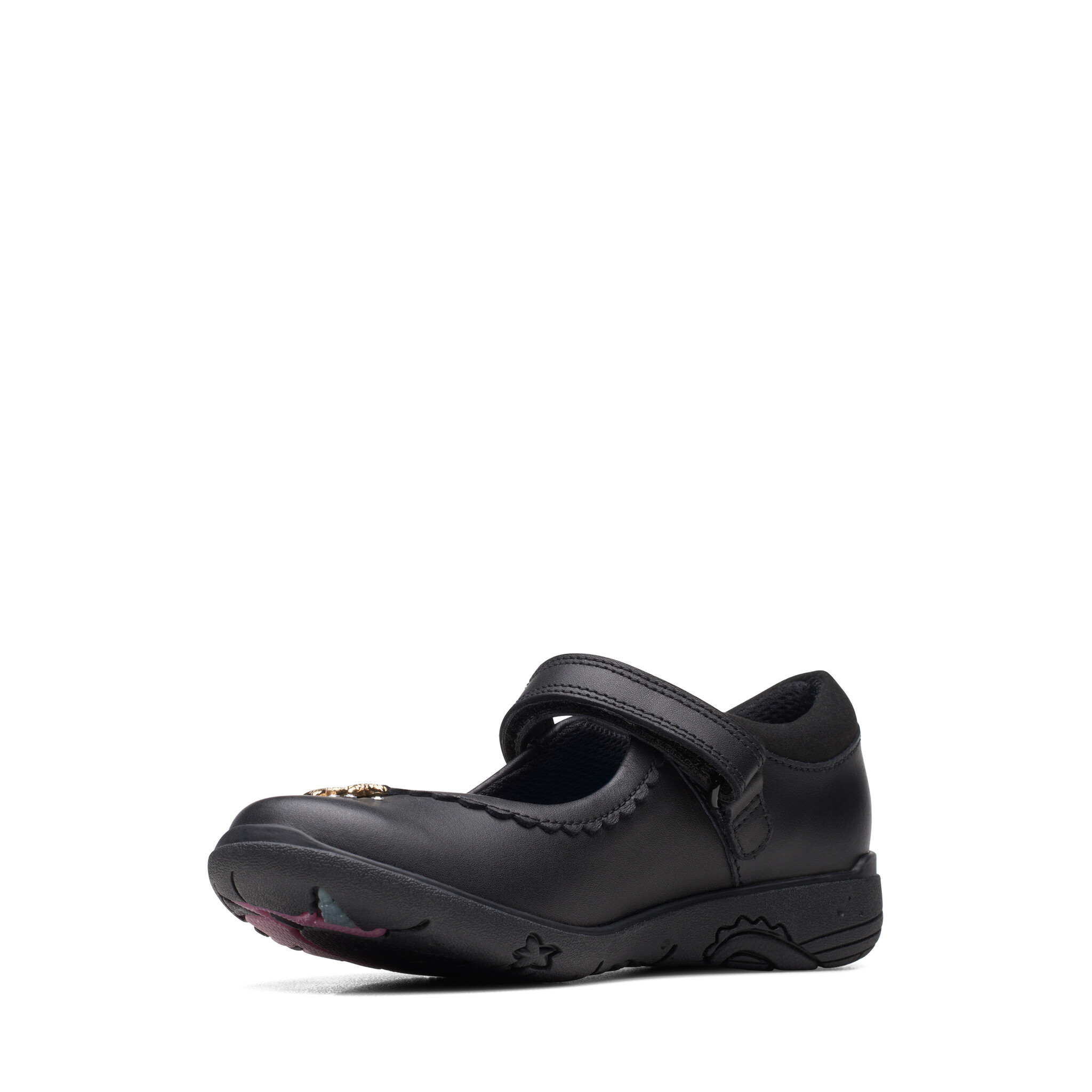 Clarks Relda Sea Junior Black Leather