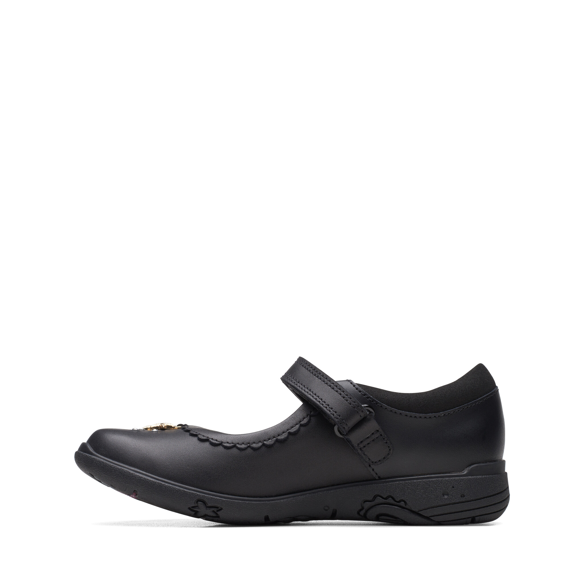 Clarks Relda Sea Junior Black Leather