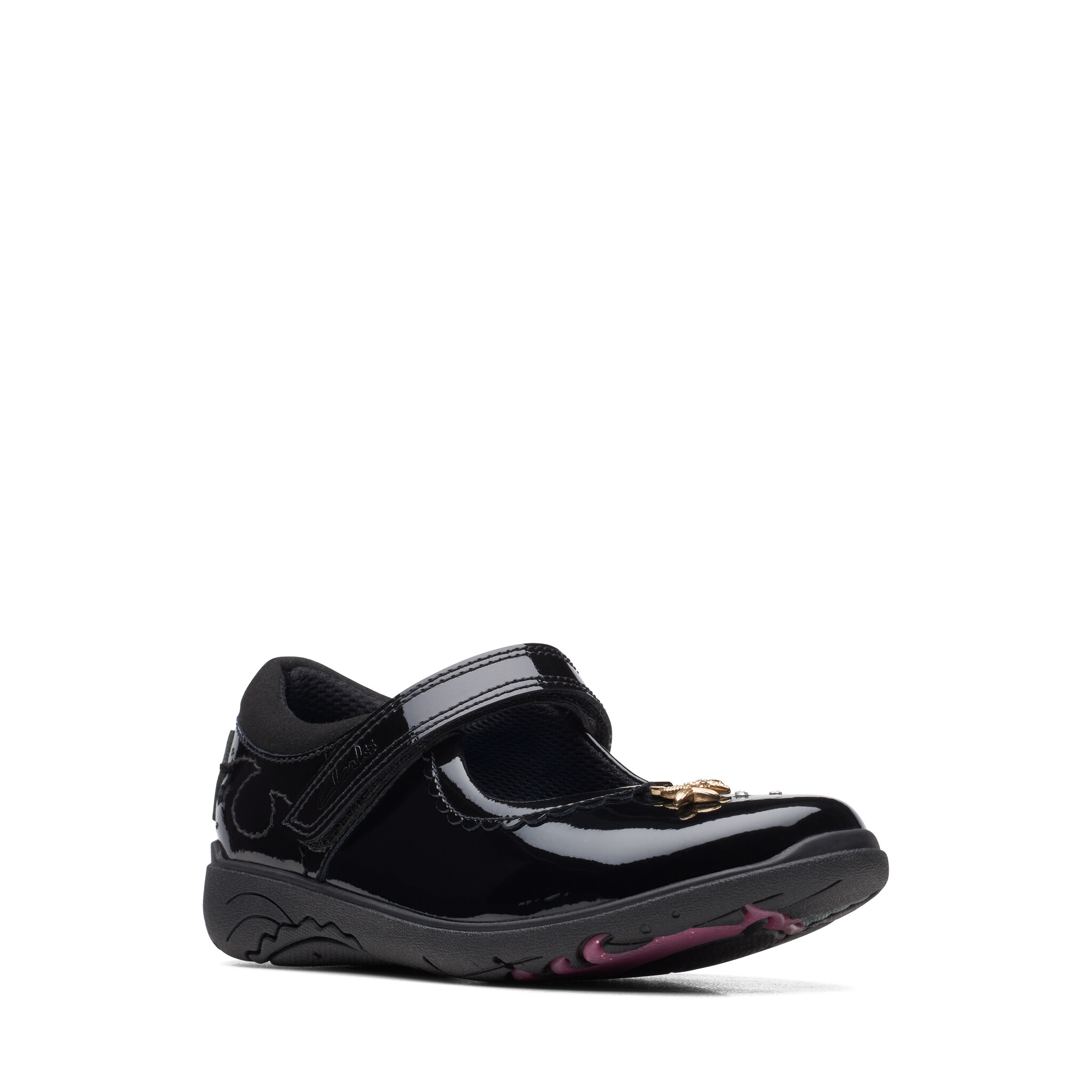 Clarks Relda Sea Junior Black Patent