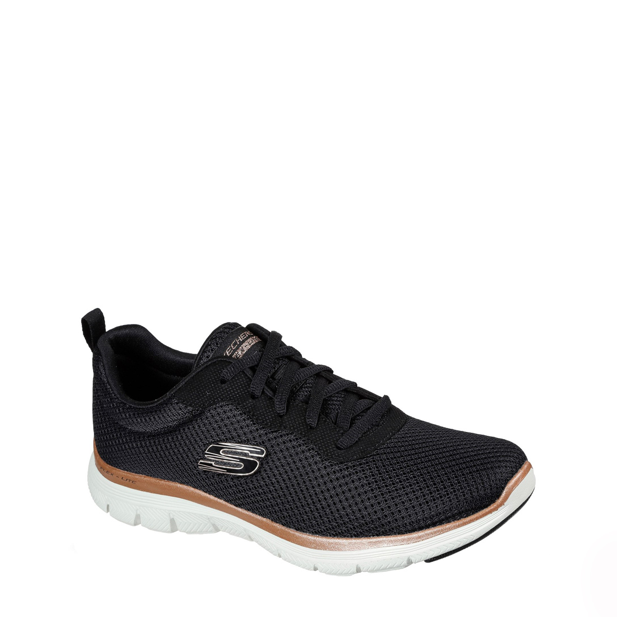 Skechers Flex Appeal Brilliant View Black Rose Gold