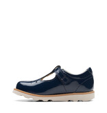 Clarks Crown Print Navy Patent Infant