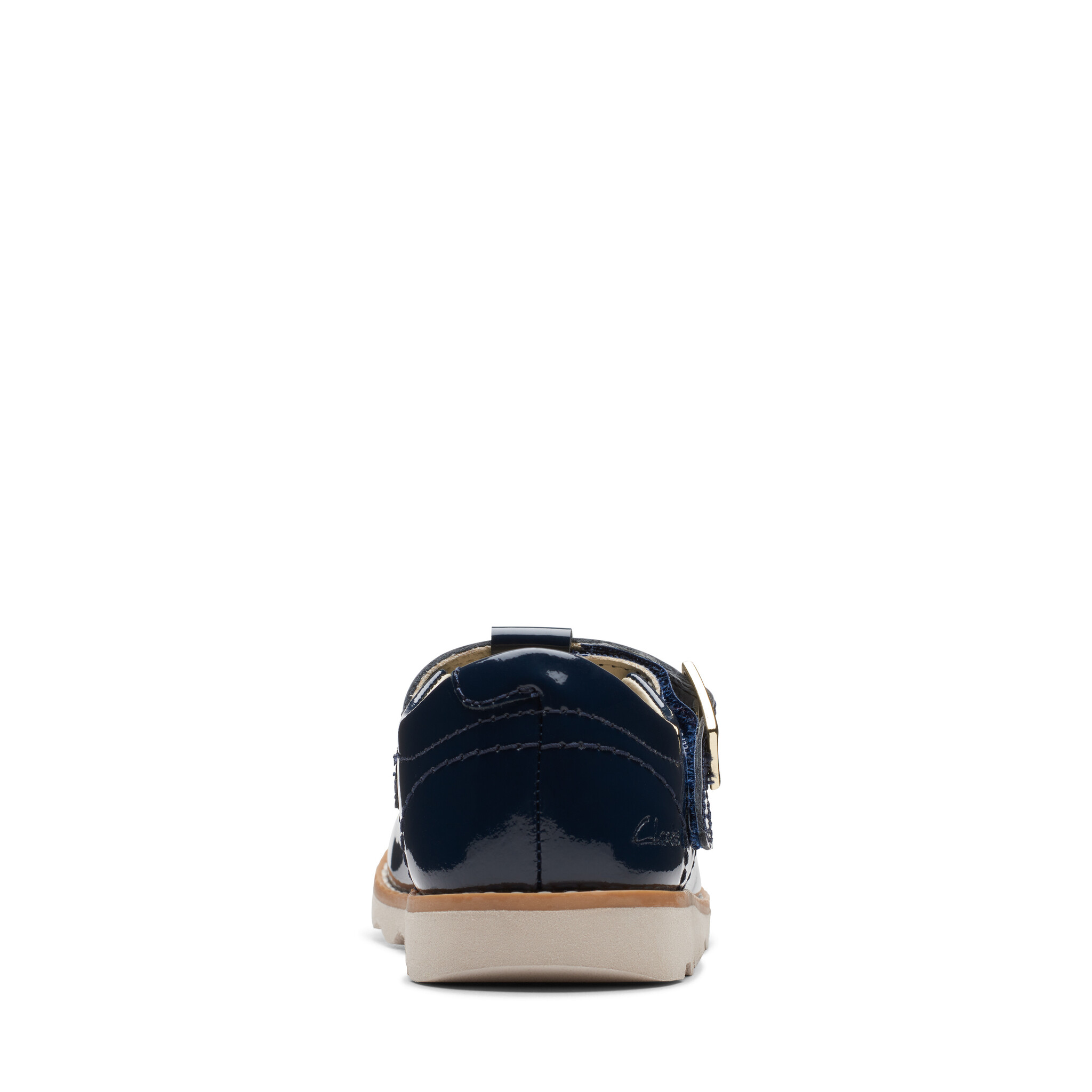 Clarks Crown Print Navy Patent Junior