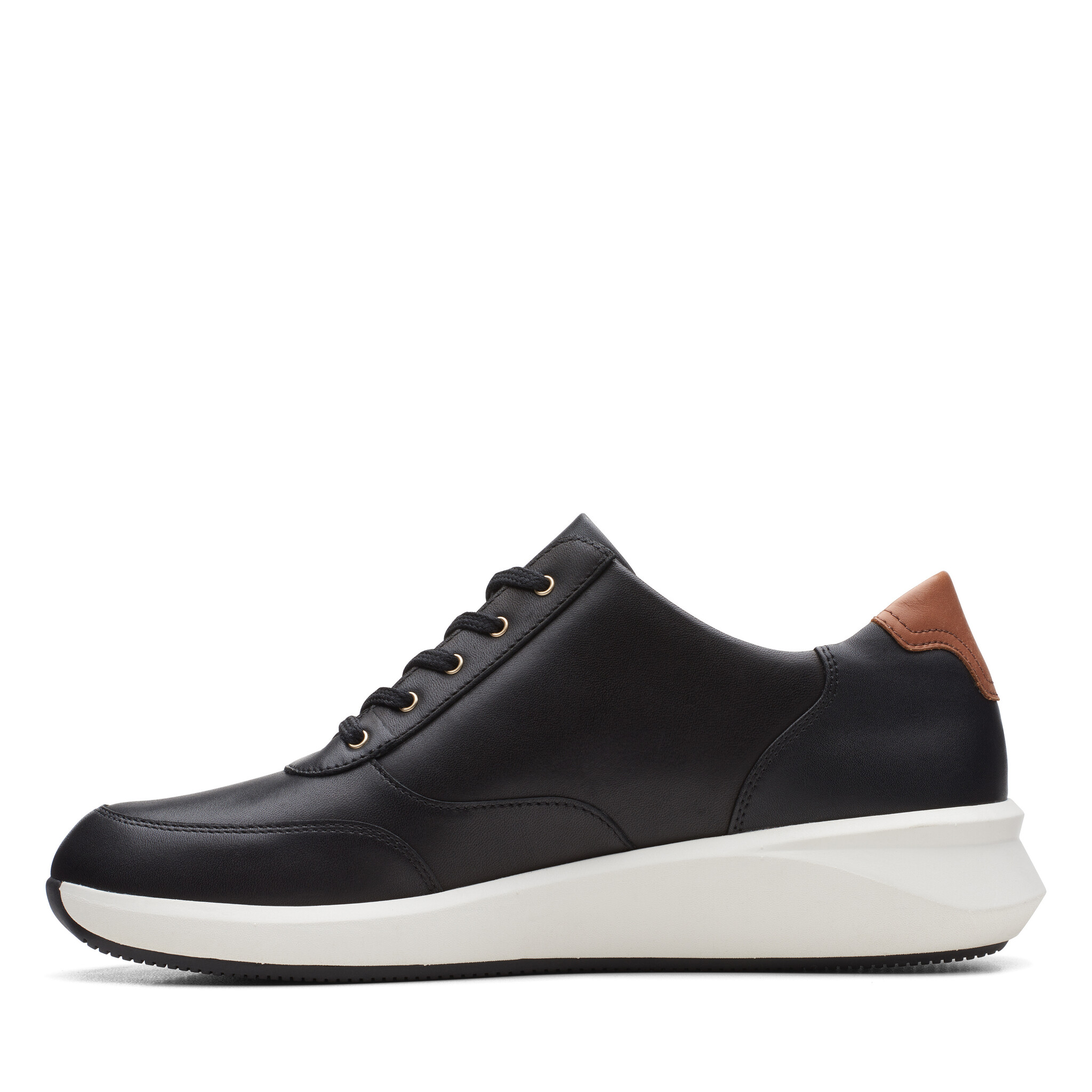 Clarks Un Rio Zip Black Leather