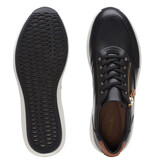 Clarks Un Rio Zip Black Leather