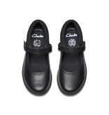 Clarks Etch Pure K. Girls (Black Leather)