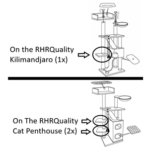 RHRQuality Small Platform Kilimandjaro/Cat Penthouse 36x36 Light Grey