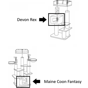 RHRQuality Playhome - Devon Rex/MC Fantasy + Cushion Brown