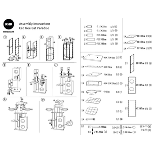 RHRQuality Cat Tree Cat Paradise Blackline Light Grey