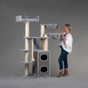 RHRQuality Cat Tree Cat Penthouse PLUS Light Grey