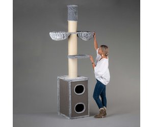 cat tower grey