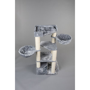 RHRQuality Cat Tree Corner Coon Light Grey