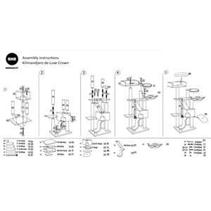 RHRQuality Cat Tree Kilimandjaro de luxe Crown Blackline Light Grey