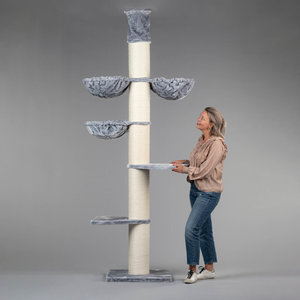 RHRQuality Cat Tree Maine Coon Tower Plus Light Grey