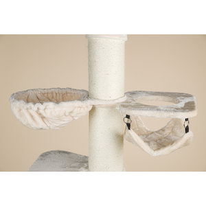 RHRQuality Cat Tree Maine Coon Tower Crown Cream