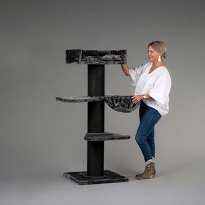 RHRQuality Cat Tree Royalty Blackline Plus Dark Grey