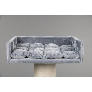 RHRQuality Cat Bed Lounge + Cushion Light Grey