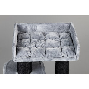 RHRQuality Cat Bed Lounge - Devon Rex (2 holes for screws) + Cushion Light Grey