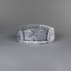 RHRQuality Cat Bed Round Ø 50 cm + Cushion Light Grey