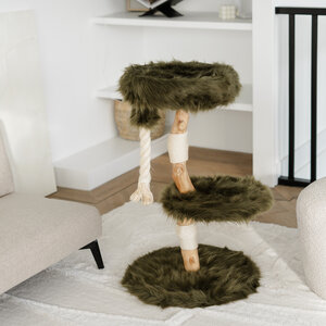 RHRQuality Cat Tree Furry Bengal (Forest Green)