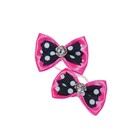 Show Tech Fuchsia Bow - Black Dots