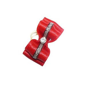 Show Tech Bow Handgemachtes Medium Rot mit Diamond - Silber