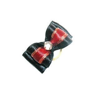 Show Tech Bow Handmade with Diamond Medium Black - Red